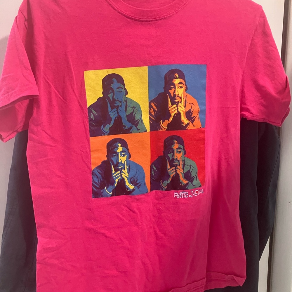 Tupac/Poetic Justice andy warhol themed design graphic print movie shirt medium